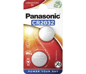 Panasonic Lithiumbatterie CR2032 3V 2 Stück / Blister