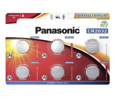 Panasonic Lithiumbatterie CR2032 3V 6 Stück / Blister