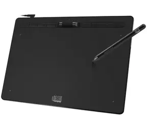 Adesso Cybertablet K12 schwarz / Grafiktablett / 360 x 255 cm / 5080 LPI / 8192 Druckstufen / 8 Programme. Druck / USB-C
