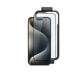 Epico Edge to Edge Schutzglas für Apple iPhone 15 Pro Max schwarz / 2 Stück / Einbaurahmen