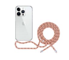 Epico Transparente Hülle mit Kordel für iPhone 14 Pro Max rosa