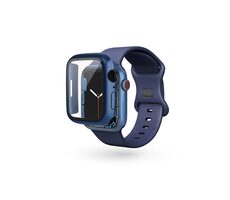 Epico Glas-Schutzhülle für Apple Watch Watch 7/8 (41 mm), Metallic-Blau