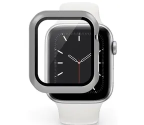 Epico Glasschutzhülle für Apple Watch 4/5/6/SE (44 mm) Silber
