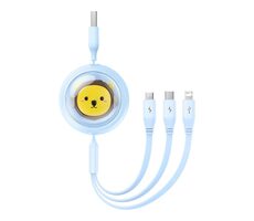 Baseus Cute & Leistungsstarkes Lade-USB-A-Kabel 3in1 1,1 m blau / 1x USB-C (M) / 1x microUSB (M) / 1x Lightning (M) 