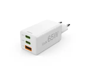HAMA GaN USB-Ladegerät 65W weiß / 2x USB-C / USB / PD / QC / 65W