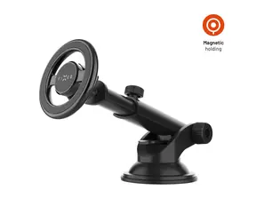 FIXED MagMount XL mit Saugnapf auf Glas oder Armaturenbrett mit MagSafe-Halterung schwarz