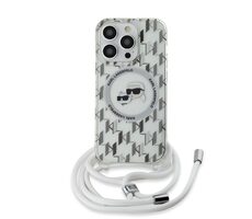 Karl Lagerfeld IML Monogram Crossbody K&CH Heads MagSafe-Rückseite für Apple iPhone 14 Pro Max, transparent