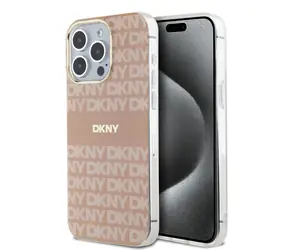 DKNY PC/TPU Repeat Pattern Tonal Stripe Magsafe Back Cover für Apple iPhone 15 Pro Max Pink