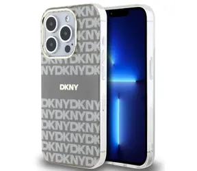 DKNY PC/TPU Repeat Pattern Tonal Stripe Magsafe Back Cover für Apple iPhone 15 Pro Max Schwarz