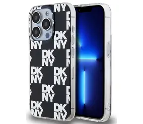 DKNY PC/TPU Karomuster-Rückseite für Apple iPhone 15 Pro Schwarz