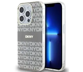 DKNY PC/TPU Repeat Pattern Tonal Stripe Magsafe Back Cover für Apple iPhone 15 Pro Beige