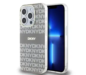 DKNY PC/TPU Repeat Pattern Tonal Stripe Magsafe Back Cover für Apple iPhone 14 Pro Max Beige