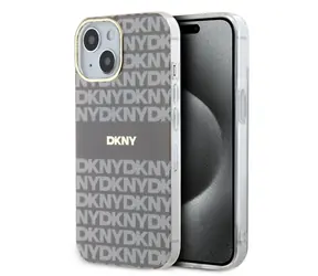 DKNY PC/TPU Repeat Pattern Tonal Stripe Magsafe Back Cover für Apple iPhone 14 Beige