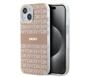 DKNY PC/TPU Repeat Pattern Tonal Stripe Magsafe Back Cover für Apple iPhone 14 rosa