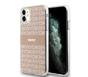 DKNY PC/TPU Repeat Pattern Tonal Stripe Magsafe Back Cover für Apple iPhone 11 rosa
