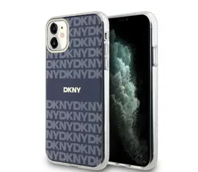 DKNY PC/TPU Repeat Pattern Tonal Stripe Magsafe Back Cover für Apple iPhone 11 blau