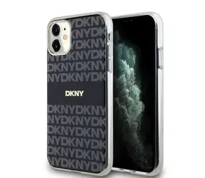 DKNY PC/TPU Repeat Pattern Tonal Stripe Magsafe Back Cover für Apple iPhone 11 Schwarz