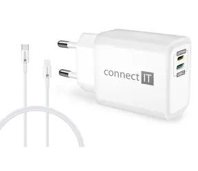 Connect IT DUPLEX weiß / Ladeadapter / 20W / Lightning + USB-C