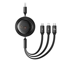 Baseus P10368700111-03 Schnellladekabel 3 in 1 USB-A - microUSB & USB-C & Lightning (100 W) 1,1 m schwarz