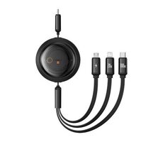 Baseus P10368700111-04 Free2Draw 3in1 USB-C - microUSB & USB-C & Lightning (100 W) 1,1 m schwarz