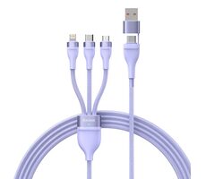 Baseus CASS030105 Flash Series 2 3in1 USB-C - microUSB & USB-C & Lightning (100 W) 1,2 m lila