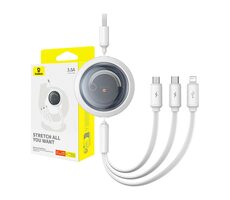 Baseus P10368700211-01 Schnellladekabel 3 in 1 USB-A - microUSB & USB-C & Lightning (3,5 A) 1,1 m weiß
