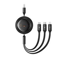 Baseus P10368700111-02 Schnellladekabel 3 in 1 USB-A - microUSB & USB-C & Lightning (3,5 A) 1,1 m schwarz