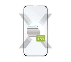 FIXED Schutzhülle aus gehärtetem Glas Full-Cover für Apple iPhone 16, verklebt über das gesamte Display, schwarz