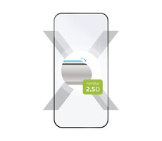 FIXED Schutzhülle aus gehärtetem Glas Full-Cover für Apple iPhone 16. Zum Aufkleben auf das gesamte schwarze Display