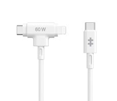 Hyper HyperJuice Lade-Hybridkabel Silikon 60 W USB-C (M) - Lightning 1,5 m weiß