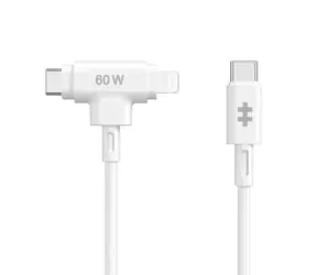 Hyper HyperJuice Lade-Hybridkabel Silikon 60 W USB-C (M) - Lightning 1,5 m weiß