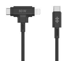 Hyper HyperJuice Lade-Hybridkabel Silikon 60 W USB-C (M) - Lightning 1,5 m schwarz