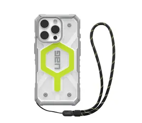 UAG Pathfinder Clear Magsafe Schutzhülle für Apple iPhone 16 Pro aktives Neon-Lanyard