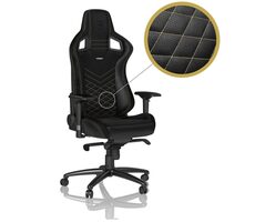 noblechairs EPIC schwarz-gold / Gaming Stuhl / Kunstleder / verstellbar / Rollen / Tragkraft 120 kg 