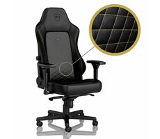 noblechairs HERO schwarz-gold / Gaming-Stuhl / PU-Leder / verstellbar / rollende Rollen / Belastbarkeit 150 kg 