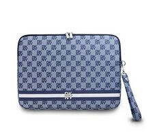 DKNY PU-Leder Karomuster und Streifen Blau / Laptoptasche 13-14"