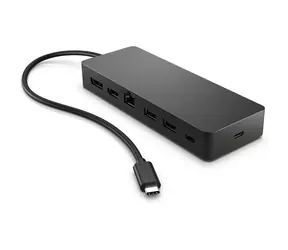 HP Universal USB-C Multiport Hub schwarz / USB Hub / 1x USB-C / 1x USB-C (PD) / 2x USB-A / RJ-45 / HDMI 2.0 / DisplayPort