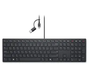DELL KB525C Schwarz / Kabelgebundene Tastatur / USB-A + USB-C / DE-Layout 