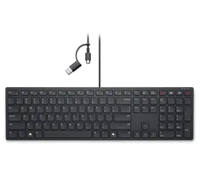 DELL KB525C Schwarz / Kabelgebundene Tastatur / USB-A + USB-C / US-Layout 
