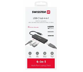 Swissten USB-C HUB 4-IN-1 / USB-C PD / USB 3.0 / USB 2.0 / HDMI / Aluminium