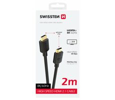 Swissten Kabel HDMI 2.0 (M) - HDMI 2.0 (M) 5m schwarz / 18 Gbit/s / 4K / 60Hz / vergoldete Kontakte