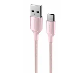 Swissten TEXTILE II Datenkabel USB - USB-C 1,5m rosa