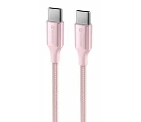 Swissten TEXTILE II Datenkabel USB-C - USB-C 1,5m rosa