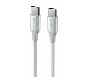 Swissten TEXTILE II Datenkabel USB-C - USB-C 1,5m weiß