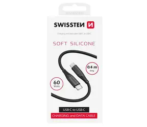Swissten SOFT SILICONE Datenkabel USB-C - USB-C 0,4m schwarz