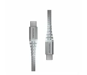Swissten Aramidverstärktes Datenkabel USB-C - USB-C, 1,5 m, weiß