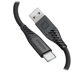 Swissten SOFT SILICONE Datenkabel USB - USB-C 0,4m schwarz