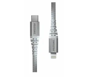 Swissten Aramidverstärktes Datenkabel USB-C - Lightning 1,5 m weiß