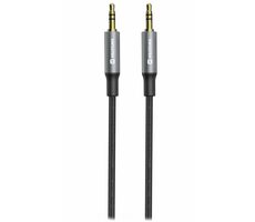 Swissten TEXTILE Verbindungs-Audiokabel Jack 3,5 mm (M) - Jack 3,5 mm (M) 1,5 m schwarz