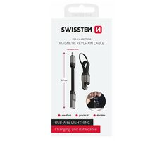 Swissten Magnetisches Schlüsselanhängerkabel USB-A (F) - Lightning 9,7 cm / 15 W